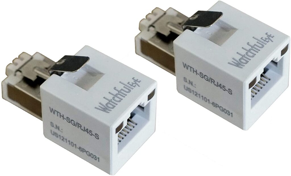 WatchfulEyE WTH-SG/RJ45-S x2pcs Direct in Line Plug-in Ethernet Surge Protector