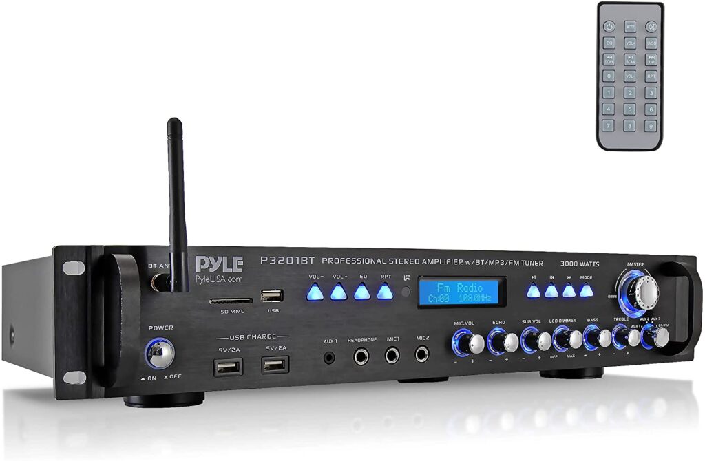 Pyle 3000 Watt Multi-Channel Bluetooth Preamplifier Receiver