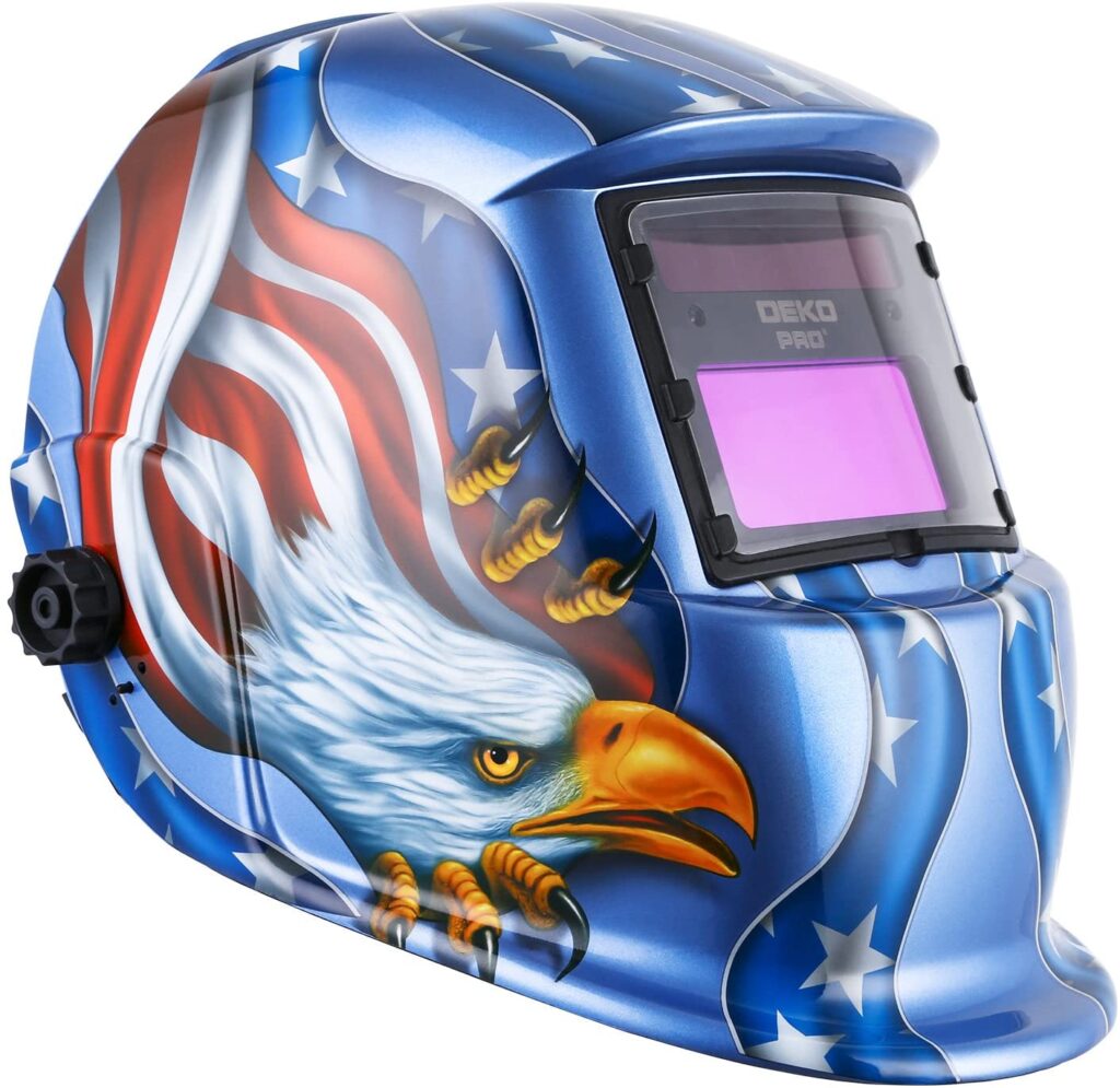 DEKOPRO Solar Powered Auto Darkening Welding Helmet